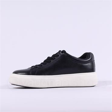 Tamaris Violetta Platform Laced Trainer - Black Leather