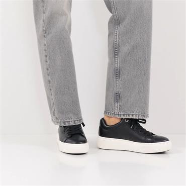 Tamaris Violetta Platform Laced Trainer - Black Leather