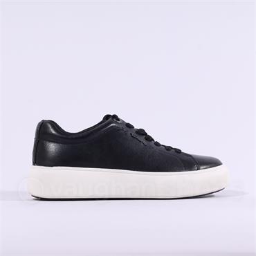 Tamaris Violetta Platform Laced Trainer - Black Leather