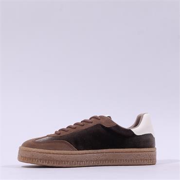 Tamaris Nakja Retro Gumsole Trainer - Brown Combi