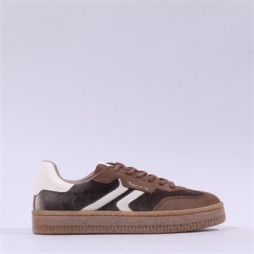 Tamaris Nakja Retro Gumsole Trainer - Brown Combi