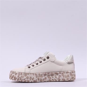 Tamaris Alexia Platform Laced Trainer - Leopard Combi
