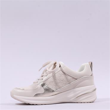 Tamaris Rea Side Zip Wedge Trainer - Ivory