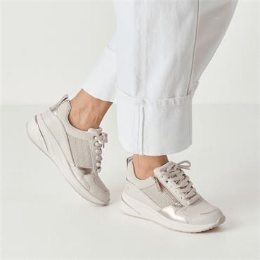 Tamaris Rea Side Zip Wedge Trainer - Ivory