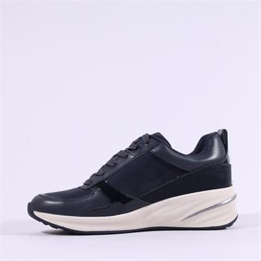 Tamaris Rea Side Zip Wedge Trainer - Navy