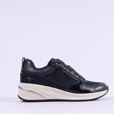 Tamaris Rea Side Zip Wedge Trainer - Navy