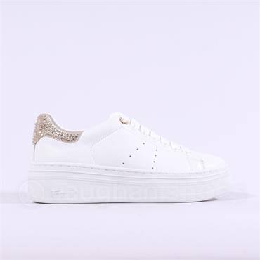 Tamaris Ellidy Platform Laced Trainer - White Gold
