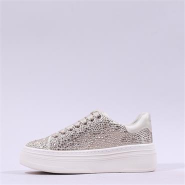 Tamaris Ellidy Platform Laced Trainer - Champagne