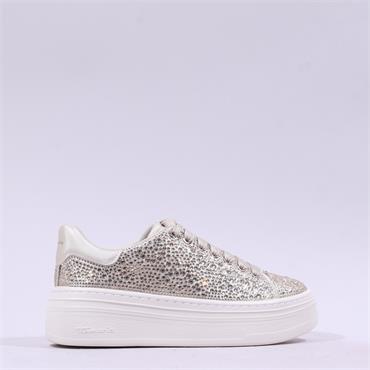 Tamaris Ellidy Platform Laced Trainer - Champagne