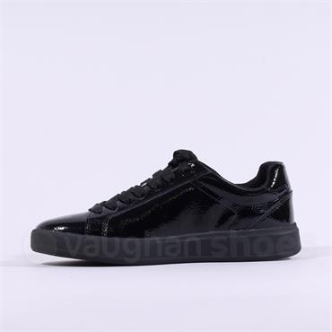 Tamaris Skylar Side Zip Low Trainer - Black Patent