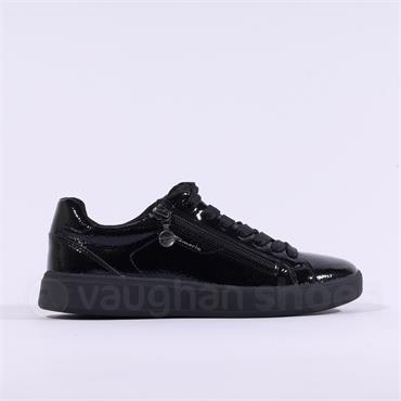 Tamaris Skylar Side Zip Low Trainer - Black Patent