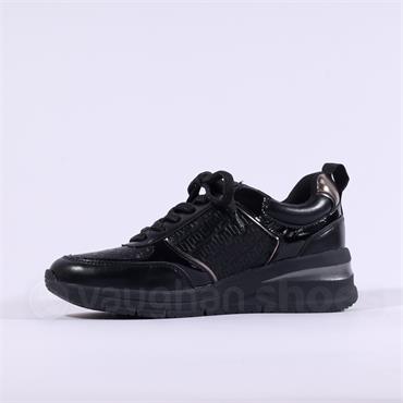 Tamaris Rea Wedge Side Zip Trainer - Black Combi