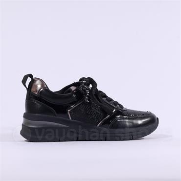 Tamaris Rea Wedge Side Zip Trainer - Black Combi