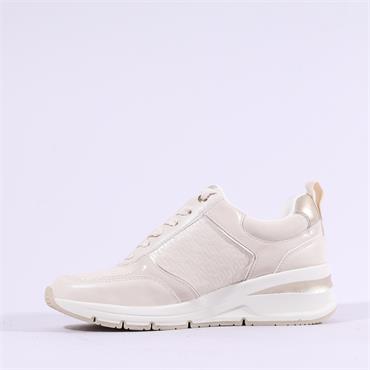 Tamaris Rea Wedge Side Zip Trainer - Ivory Combi