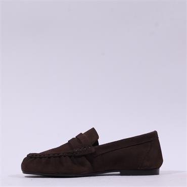 Tamaris Napoli Ruched Suede Penny Loafer - Mocca