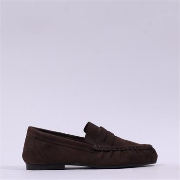 Tamaris Napoli Ruched Suede Penny Loafer - Mocca