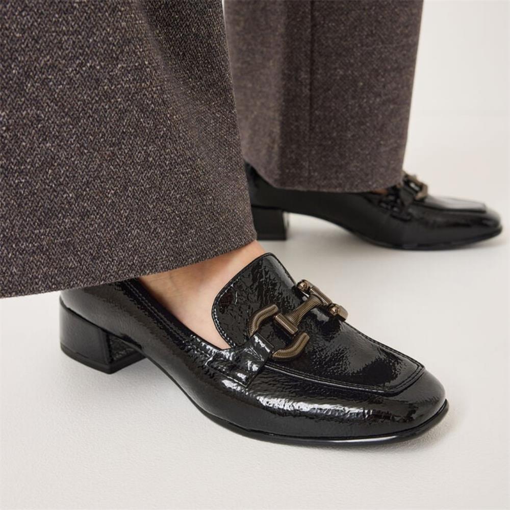 Tamaris Almira Classic Slip On Loafer - Black Patent | Vaughan Shoes ...