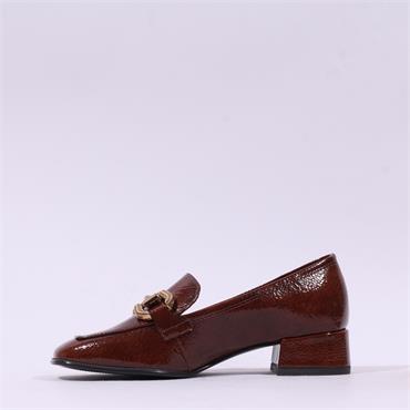 Tamaris Almira Classic Slip On Loafer - Brown Patent