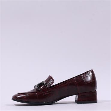 Tamaris Almira Classic Slip On Loafer - Merlot Croc