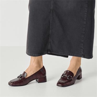 Tamaris Almira Classic Slip On Loafer - Merlot Croc