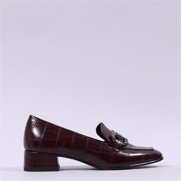 Tamaris Almira Classic Slip On Loafer - Merlot Croc