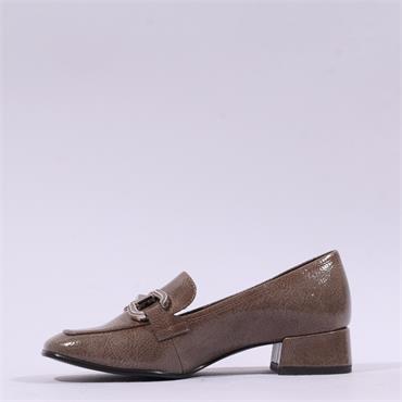 Tamaris Almira Classic Slip On Loafer - Taupe Patent