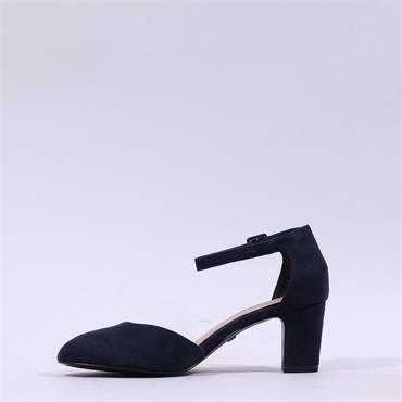 Tamaris Daenerys Ankle Strap Block Heel - Navy
