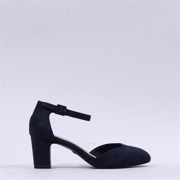 Tamaris Daenerys Ankle Strap Block Heel - Navy