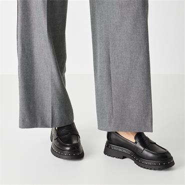 Tamaris Tris Chunky Studded Loafer - Black