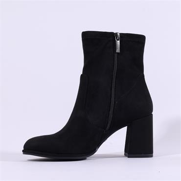Tamaris Aspasia Block Heel Stretch Boot - Black Suede