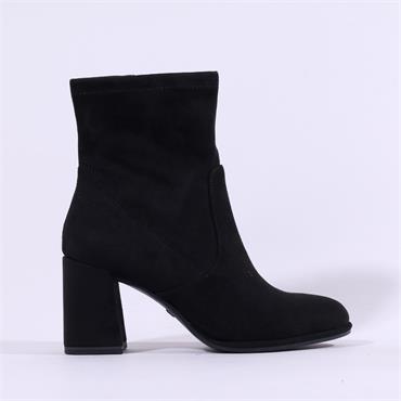 Tamaris Aspasia Block Heel Stretch Boot - Black Suede