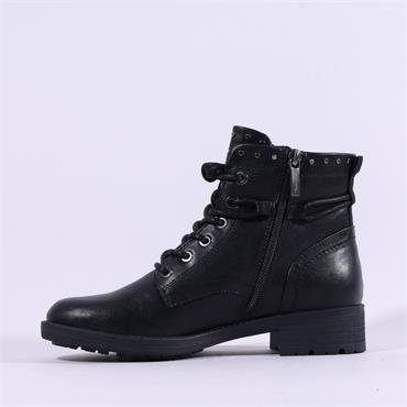 Tamaris Janica Rope Laced Ankle Boot - Black
