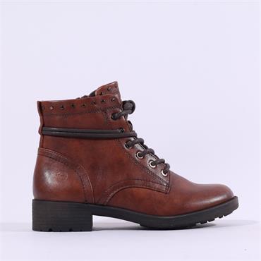 Tamaris Janica Rope Laced Ankle Boot - Cognac