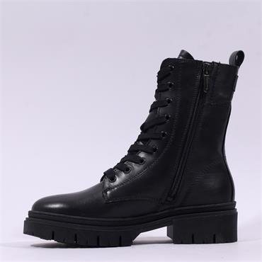 Tamaris Ida Lace Zip Military Boot - Black