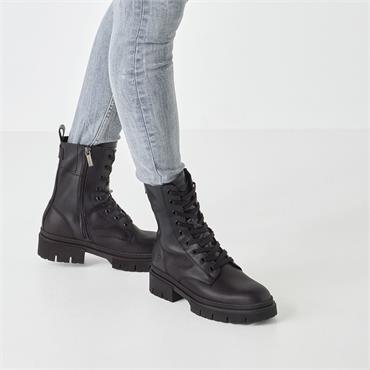Tamaris Ida Lace Zip Military Boot - Black