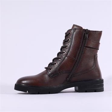 Tamaris Iona Strap Buckle Lace Boot - Mocca