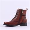 Tamaris Anouk Side Zip Croc Heel Boot - Cognac