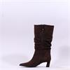 Tamaris Chaya Ruffled Low Heel Mid Calf - Mocca