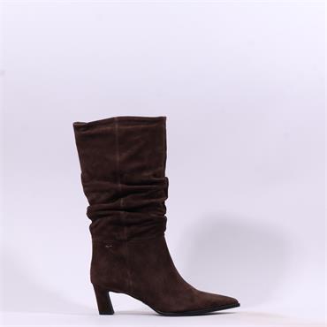 Tamaris Chaya Ruffled Low Heel Mid Calf - Mocca
