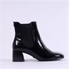 Tamaris Colbie Stack Heel Gusset Boot - Black Patent