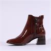 Tamaris Colbie Stack Heel Gusset Boot - Cognac Patent