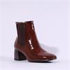 Tamaris Colbie Stack Heel Gusset Boot - Cognac Patent