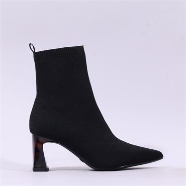Tamaris Aquila High Heel Sock Boot - Black Leopard