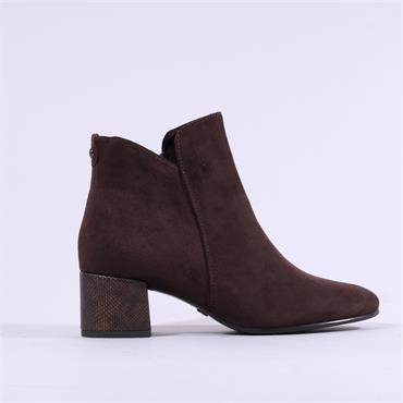 Tamaris Cika V Cut Cuff Ankle Boot - Mocca Combi