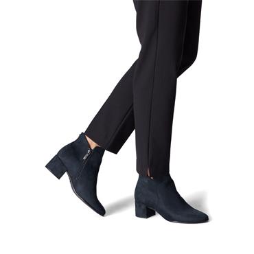 Tamaris Cika V Cut Cuff Ankle Boot - Navy