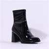 Tamaris Aspasia Block Heel Stretch Boot - Black Patent