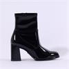 Tamaris Aspasia Block Heel Stretch Boot - Black Patent