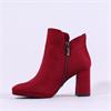 Tamaris Imola High Block Heel Ankle Boot - Red