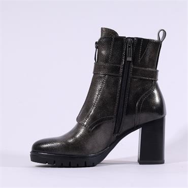 Tamaris Carila Stack Heel Frontzip Boot - Pewter