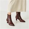Tamaris Chaya Mid Heel Ankle Boot - Cognac Croc